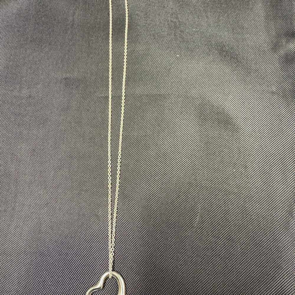 Vintage Tiffany & Co. Silver Open Heart Pendant Necklace